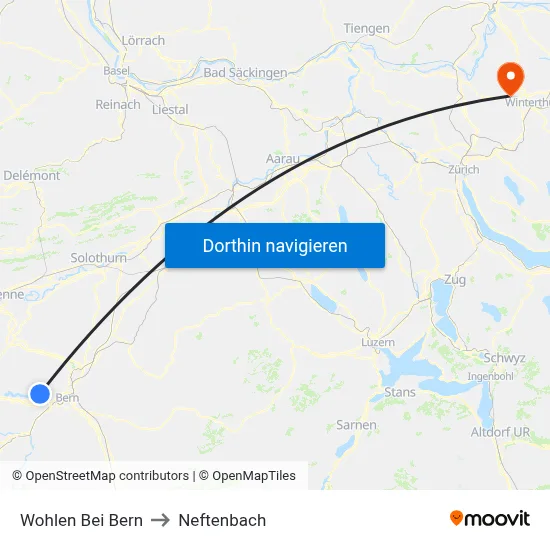 Wohlen Bei Bern to Neftenbach map