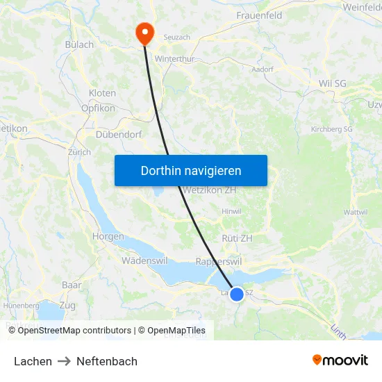 Lachen to Neftenbach map