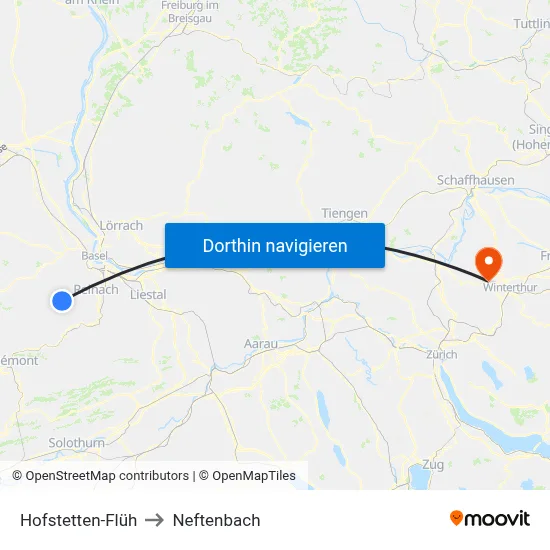 Hofstetten-Flüh to Neftenbach map