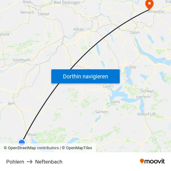 Pohlern to Neftenbach map