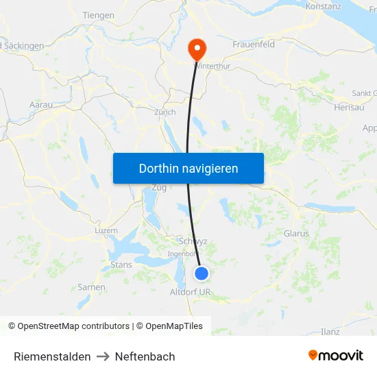 Riemenstalden to Neftenbach map