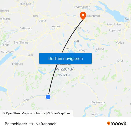 Baltschieder to Neftenbach map