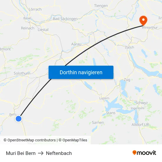 Muri Bei Bern to Neftenbach map