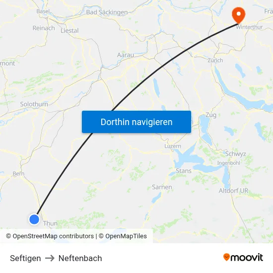 Seftigen to Neftenbach map