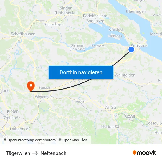 Tägerwilen to Neftenbach map