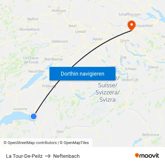 La Tour-De-Peilz to Neftenbach map