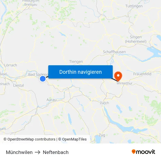 Münchwilen to Neftenbach map