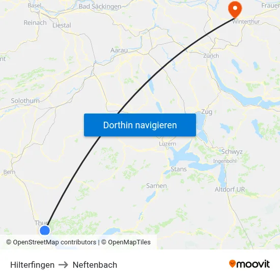 Hilterfingen to Neftenbach map