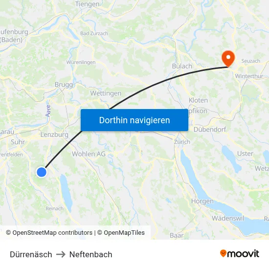 Dürrenäsch to Neftenbach map