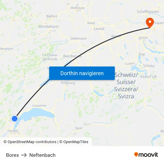 Borex to Neftenbach map