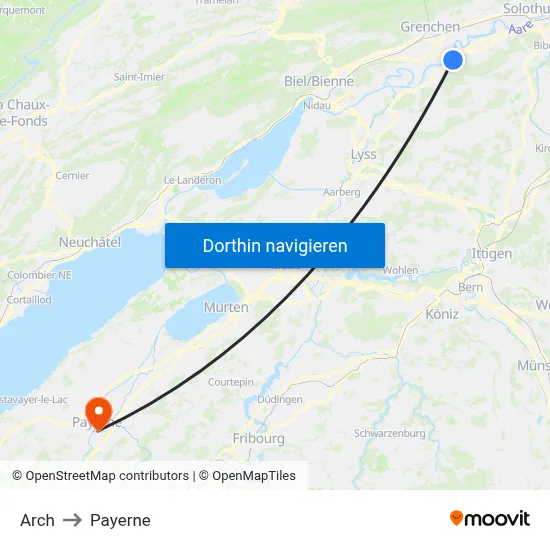 Arch to Payerne map