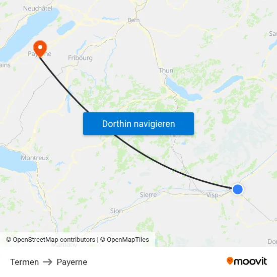 Termen to Payerne map