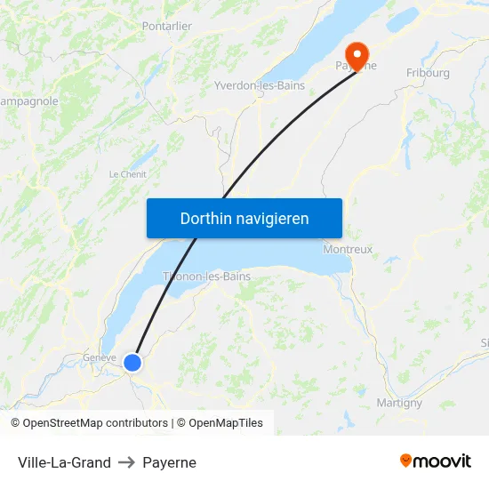 Ville-La-Grand to Payerne map
