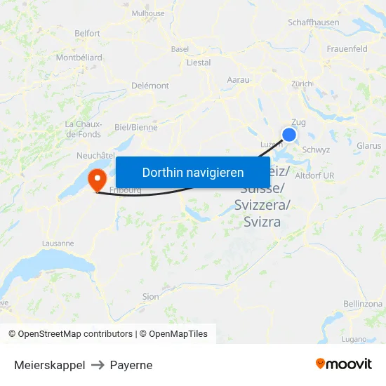 Meierskappel to Payerne map
