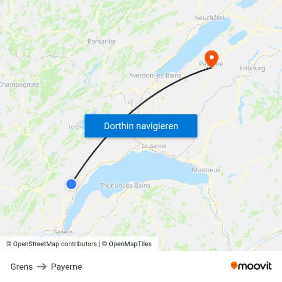 Grens to Payerne map
