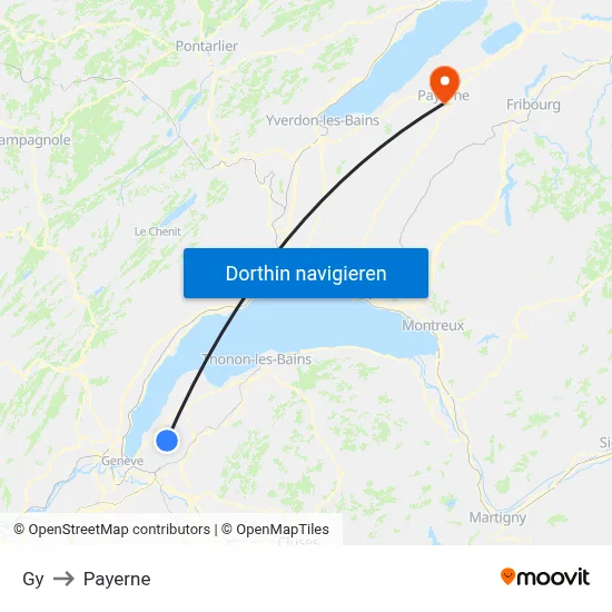 Gy to Payerne map
