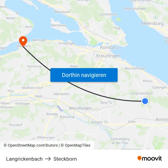 Langrickenbach to Steckborn map