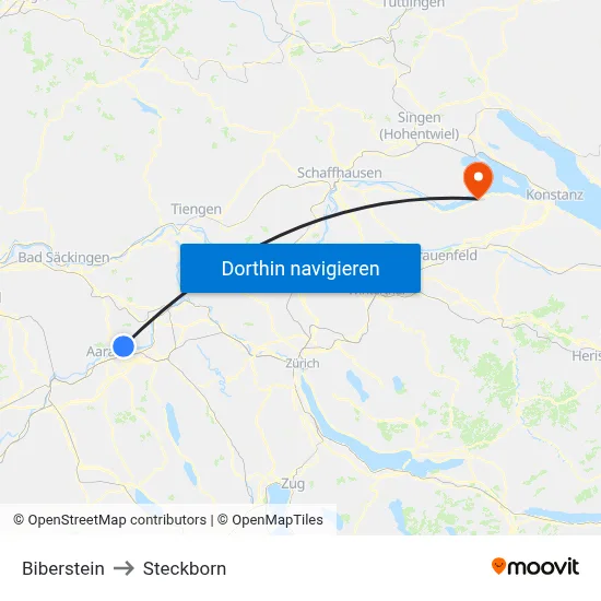 Biberstein to Steckborn map