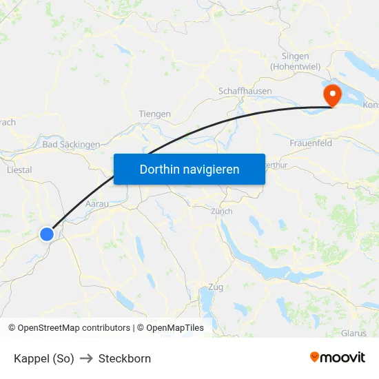 Kappel (So) to Steckborn map
