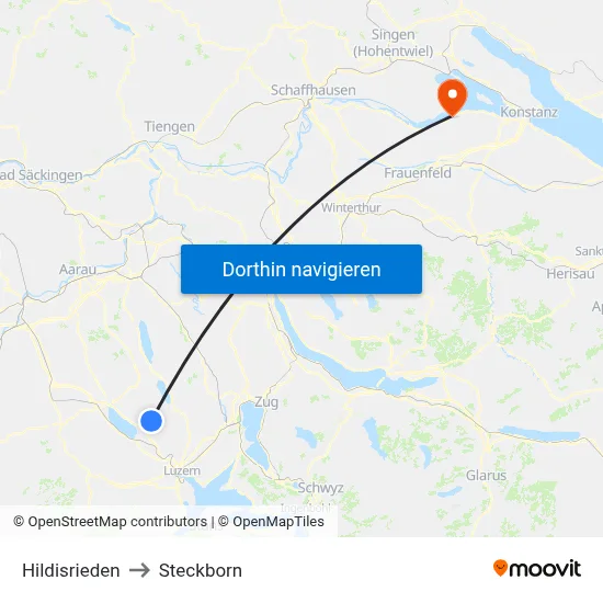 Hildisrieden to Steckborn map