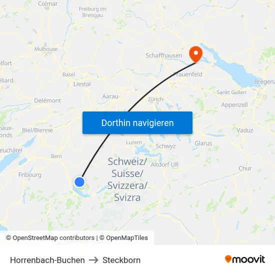 Horrenbach-Buchen to Steckborn map