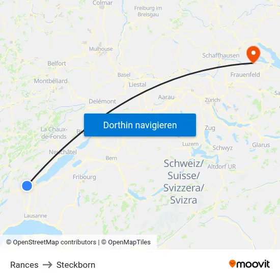 Rances to Steckborn map