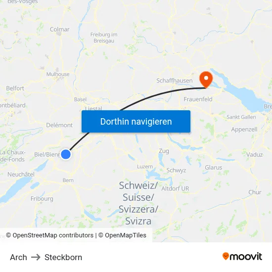 Arch to Steckborn map