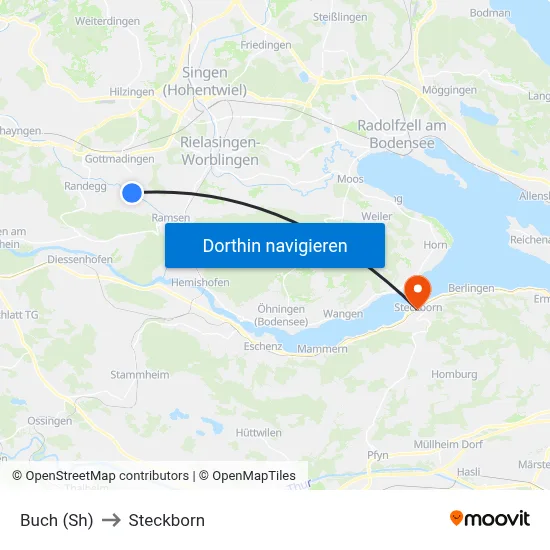 Buch (Sh) to Steckborn map