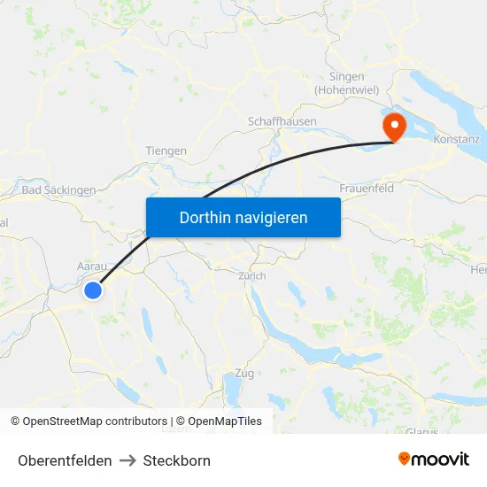 Oberentfelden to Steckborn map