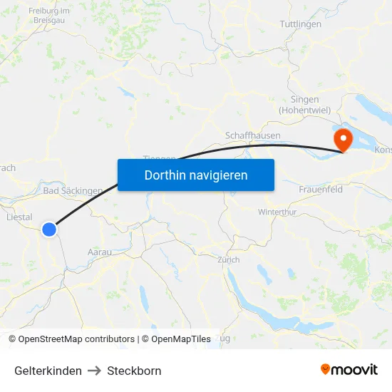 Gelterkinden to Steckborn map