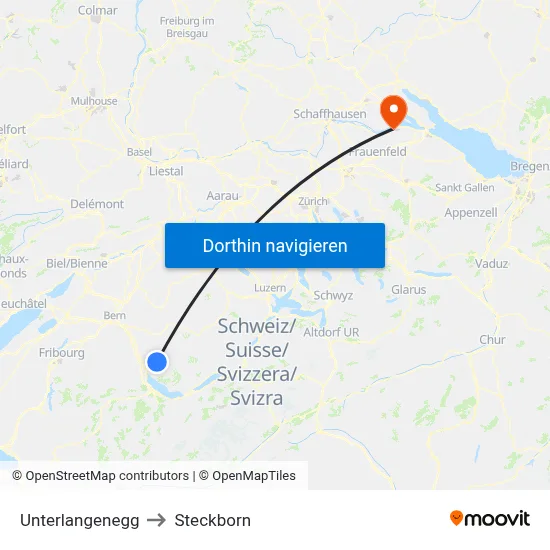 Unterlangenegg to Steckborn map