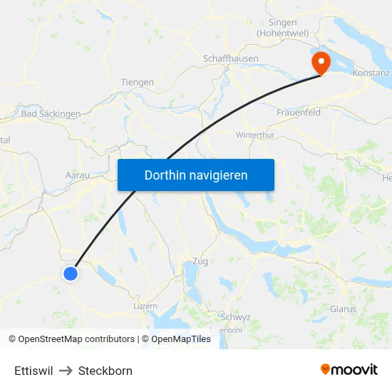 Ettiswil to Steckborn map