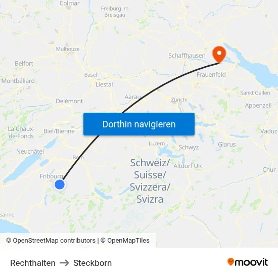 Rechthalten to Steckborn map