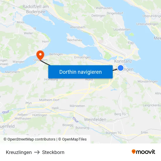 Kreuzlingen to Steckborn map