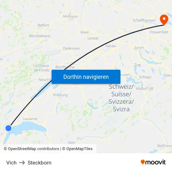 Vich to Steckborn map