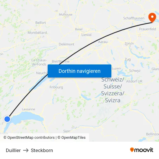Duillier to Steckborn map