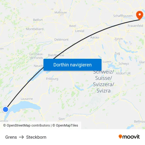 Grens to Steckborn map
