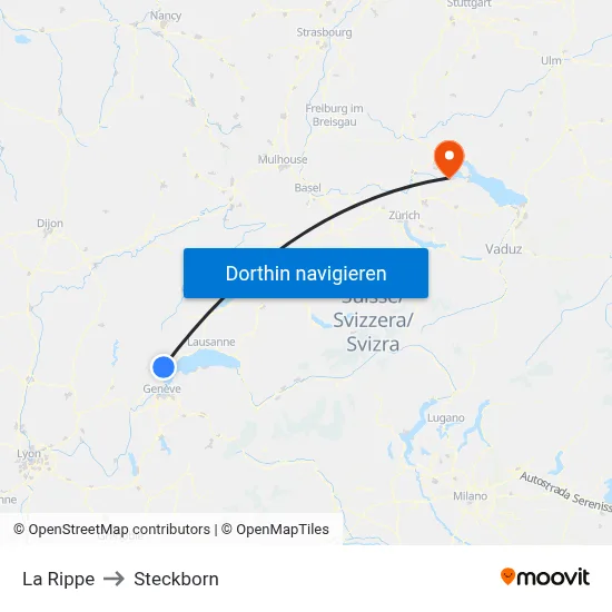La Rippe to Steckborn map