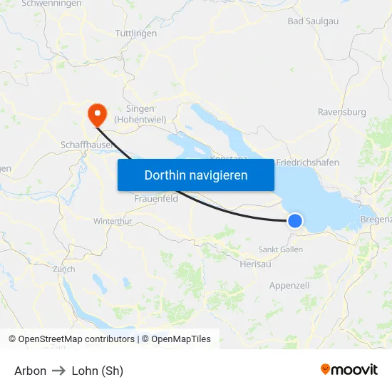 Arbon to Lohn (Sh) map