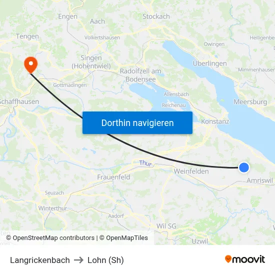 Langrickenbach to Lohn (Sh) map