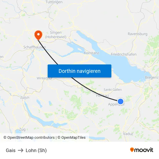 Gais to Lohn (Sh) map