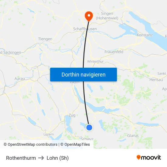 Rothenthurm to Lohn (Sh) map