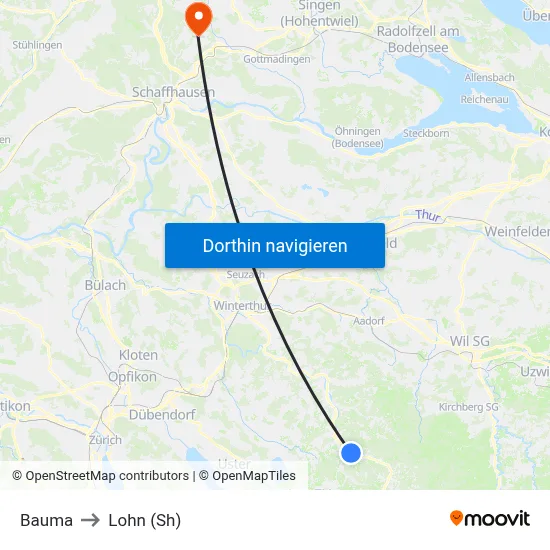 Bauma to Lohn (Sh) map