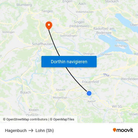 Hagenbuch to Lohn (Sh) map