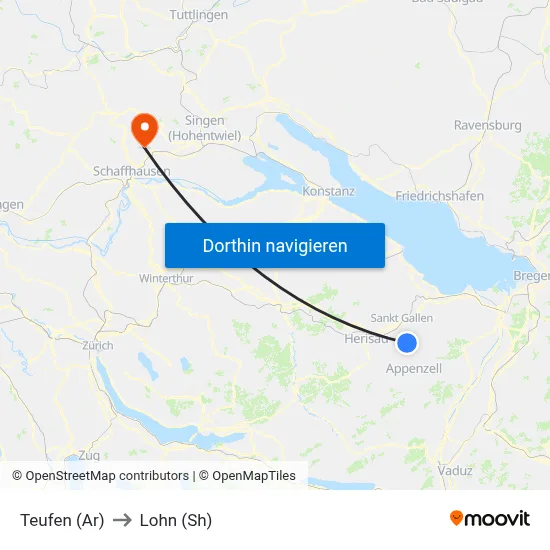 Teufen (Ar) to Lohn (Sh) map
