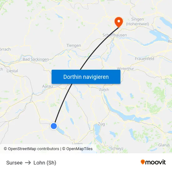 Sursee to Lohn (Sh) map