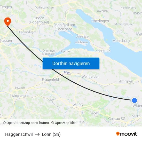 Häggenschwil to Lohn (Sh) map