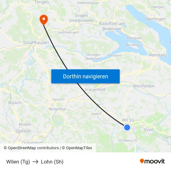 Wilen (Tg) to Lohn (Sh) map