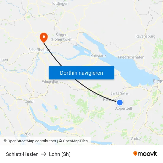 Schlatt-Haslen to Lohn (Sh) map