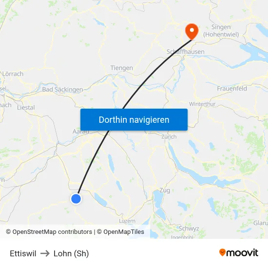 Ettiswil to Lohn (Sh) map